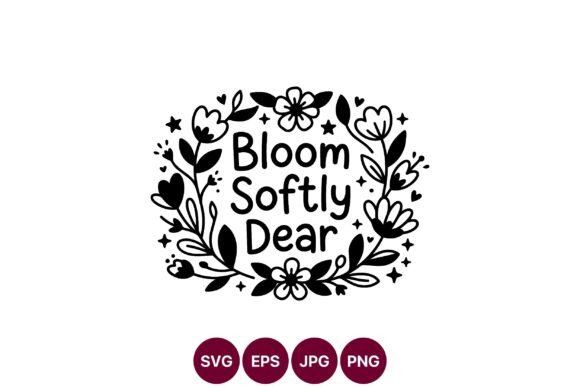 Bloom Softly Dear Floral Wreath Vector: Premium Graphics and Illustrations