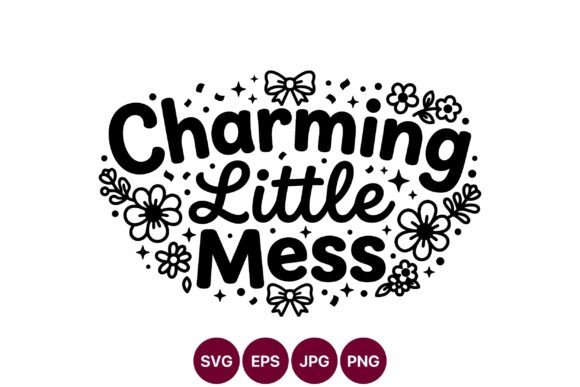 Charming Little Mess Floral Bow Vector Graphics