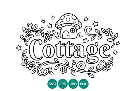 Cottage Mushroom House: Whimsical Graphics & Illustrations