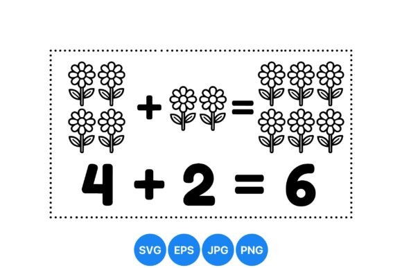Cute Floral Math Clipart Graphics and Illustrations