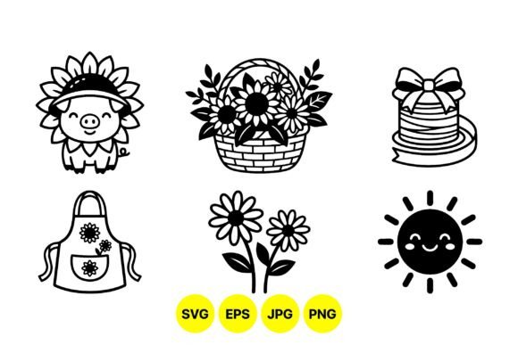 Cute Sunflower Pig and Floral SVG Review