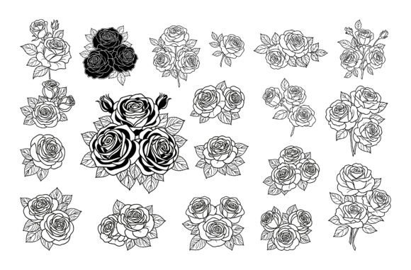 Elegant Rose Floral SVG Bundle: Graphics & Illustrations