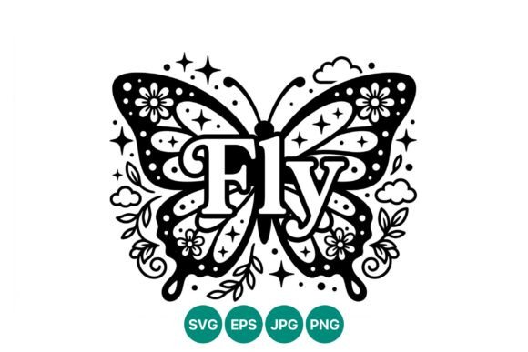 Floral Butterfly Fly Vector Art for Graphics