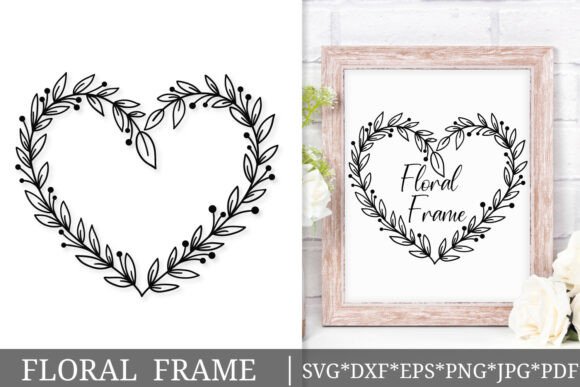 Floral Heart Frame: Premium Graphics & Illustrations