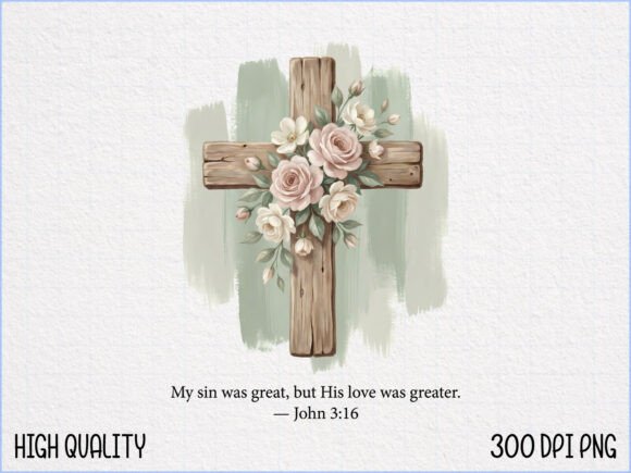 Floral Wooden Cross Christian SVG PNG: Graphics & Illustrations Review