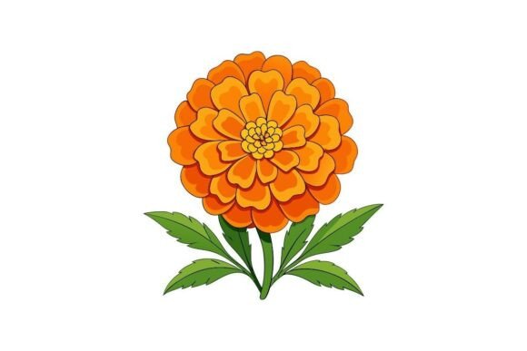 Marigold Floral Clipart PNG: Graphics and Illustrations
