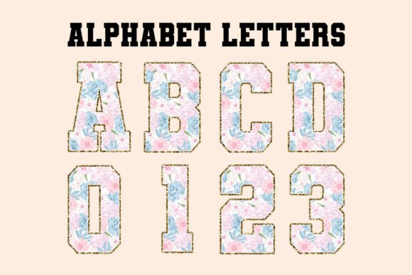 Retro Floral Gold Glitter Graphics & Illustrations Review